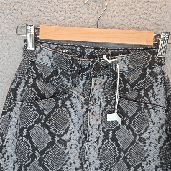 Adrianna Goldschmied Womens Pencil Midi Skirt Sz 23R Black & Gray Snake Print - Picture 2 of 14